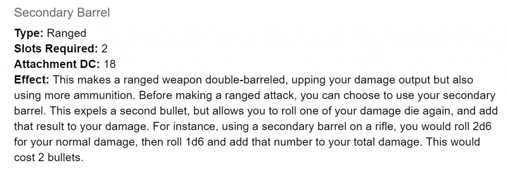 secondary barrel